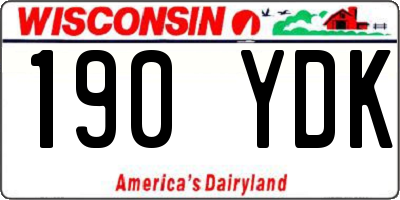 WI license plate 190YDK