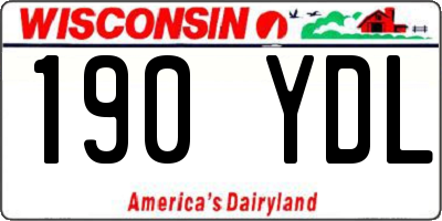 WI license plate 190YDL
