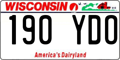 WI license plate 190YDO