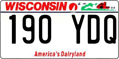 WI license plate 190YDQ