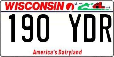 WI license plate 190YDR