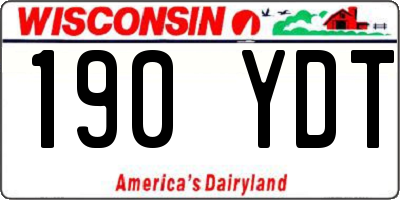 WI license plate 190YDT