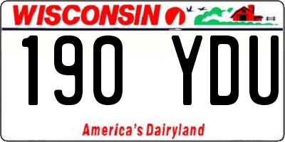 WI license plate 190YDU