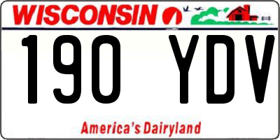 WI license plate 190YDV