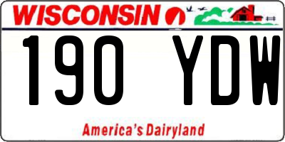 WI license plate 190YDW