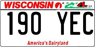 WI license plate 190YEC