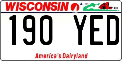 WI license plate 190YED