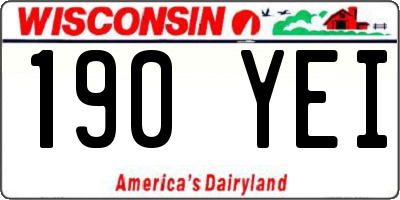 WI license plate 190YEI