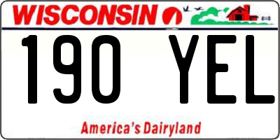 WI license plate 190YEL