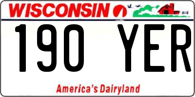 WI license plate 190YER