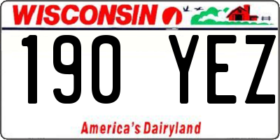 WI license plate 190YEZ