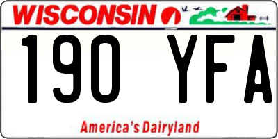 WI license plate 190YFA