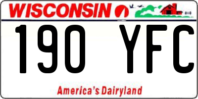 WI license plate 190YFC