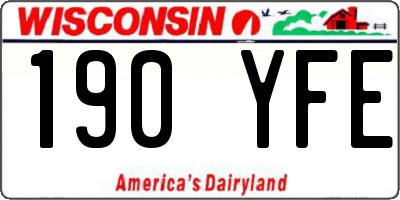 WI license plate 190YFE
