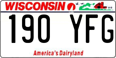WI license plate 190YFG