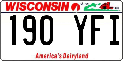 WI license plate 190YFI