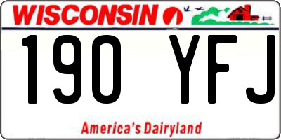 WI license plate 190YFJ