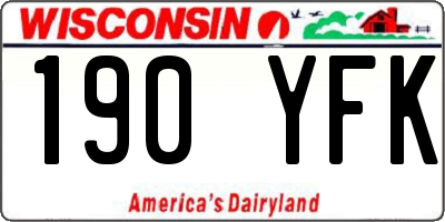 WI license plate 190YFK