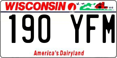 WI license plate 190YFM