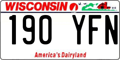 WI license plate 190YFN