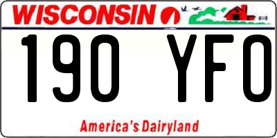 WI license plate 190YFO