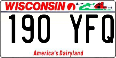 WI license plate 190YFQ