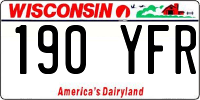 WI license plate 190YFR