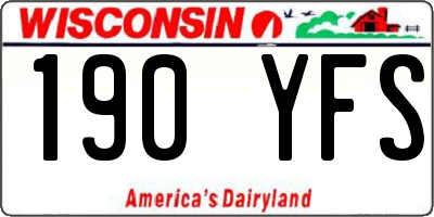WI license plate 190YFS