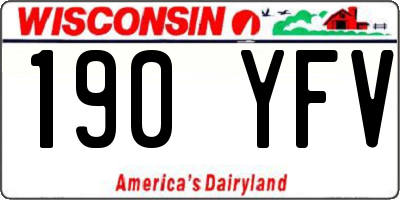 WI license plate 190YFV