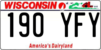 WI license plate 190YFY