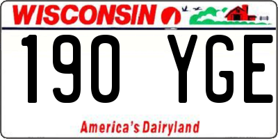 WI license plate 190YGE