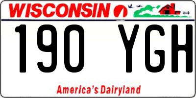 WI license plate 190YGH