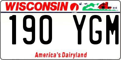 WI license plate 190YGM