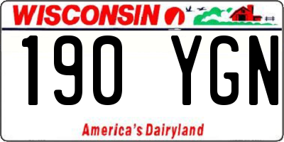 WI license plate 190YGN