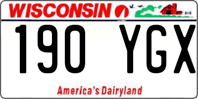 WI license plate 190YGX