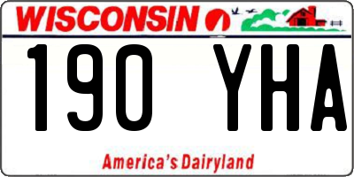 WI license plate 190YHA