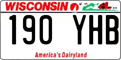 WI license plate 190YHB