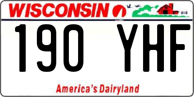 WI license plate 190YHF