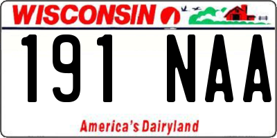 WI license plate 191NAA