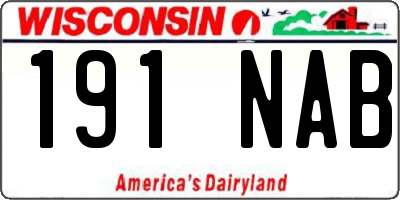 WI license plate 191NAB