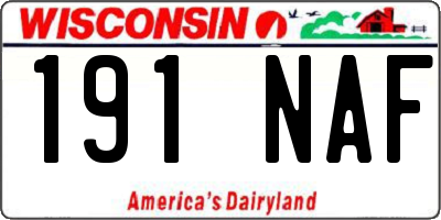 WI license plate 191NAF