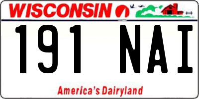 WI license plate 191NAI