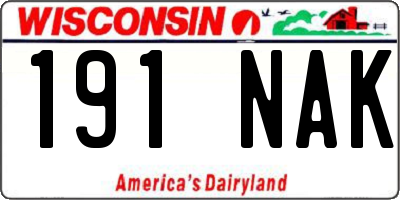 WI license plate 191NAK