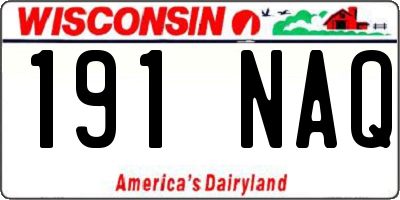 WI license plate 191NAQ