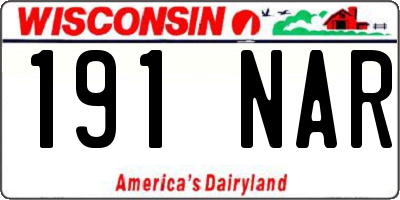 WI license plate 191NAR