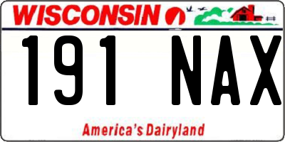 WI license plate 191NAX