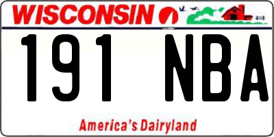 WI license plate 191NBA