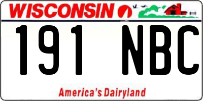 WI license plate 191NBC