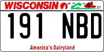 WI license plate 191NBD