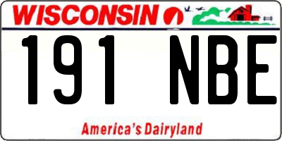 WI license plate 191NBE